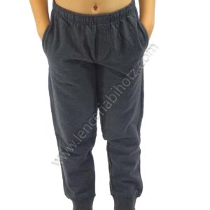 pantalón de algodón para niño bolsillos con puños de color gris marengo