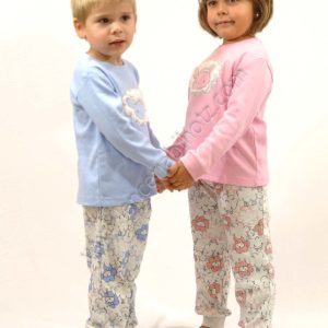 pijama para niño y niña azul celeste o rosa. Pantalon estampado de ovejas.