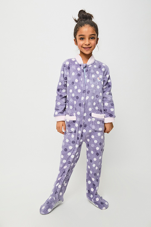 Descenso repentino Positivo en cualquier momento pijama manta niña bolsillos-lunares. Bolsillos laterales