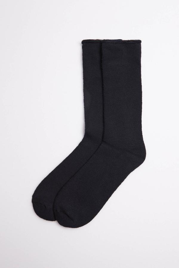 calcetin termico sin puño de caballero negro lenceria bihotz