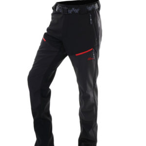 pantalon trekking con felpa, 4 bolsillos delanteros con cremallera roja con membrana watterproof. Pasador cinturilla y cremallera