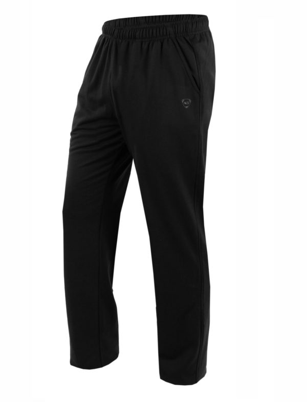 pantalon hombre algodon deportivo negro con bolsillos laterales