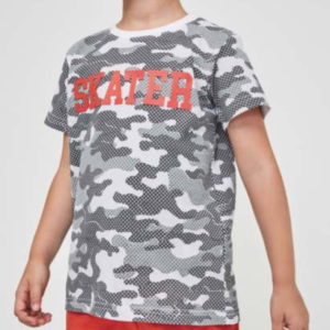 camiseta niño verano estampado camuflaje, manga corta gris